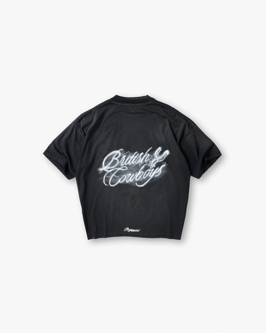 British Cowboys T-Shirt - Stained Black