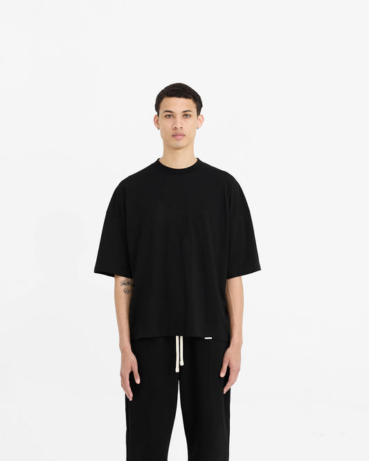 2 x Initial Boxy T-Shirt - Black & Ice Grey Marl