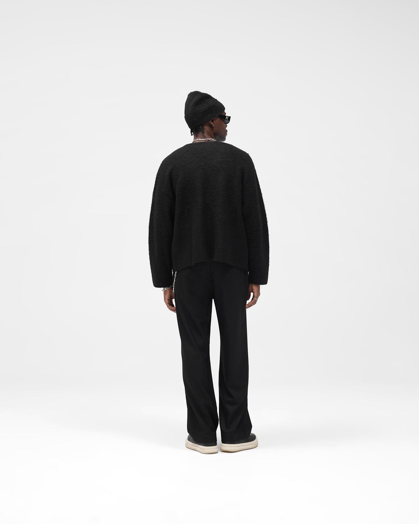 Textured Knit Cardigan - Jet Black