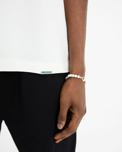 2 x Initial Oversized T-Shirt - Flat White & Ice Grey Marl