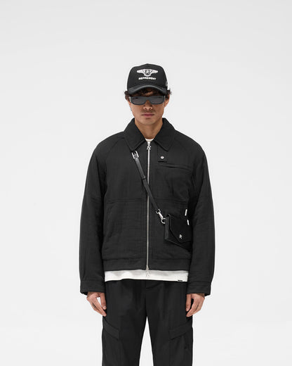 Crinkle Trucker Jacket - Black