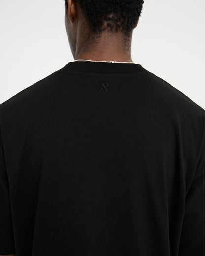 2 x Initial Oversized T-Shirt - Black