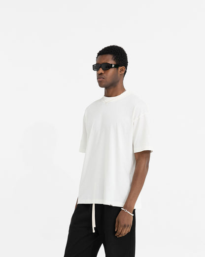 2 x Initial Oversized T-Shirt - Flat White & Black