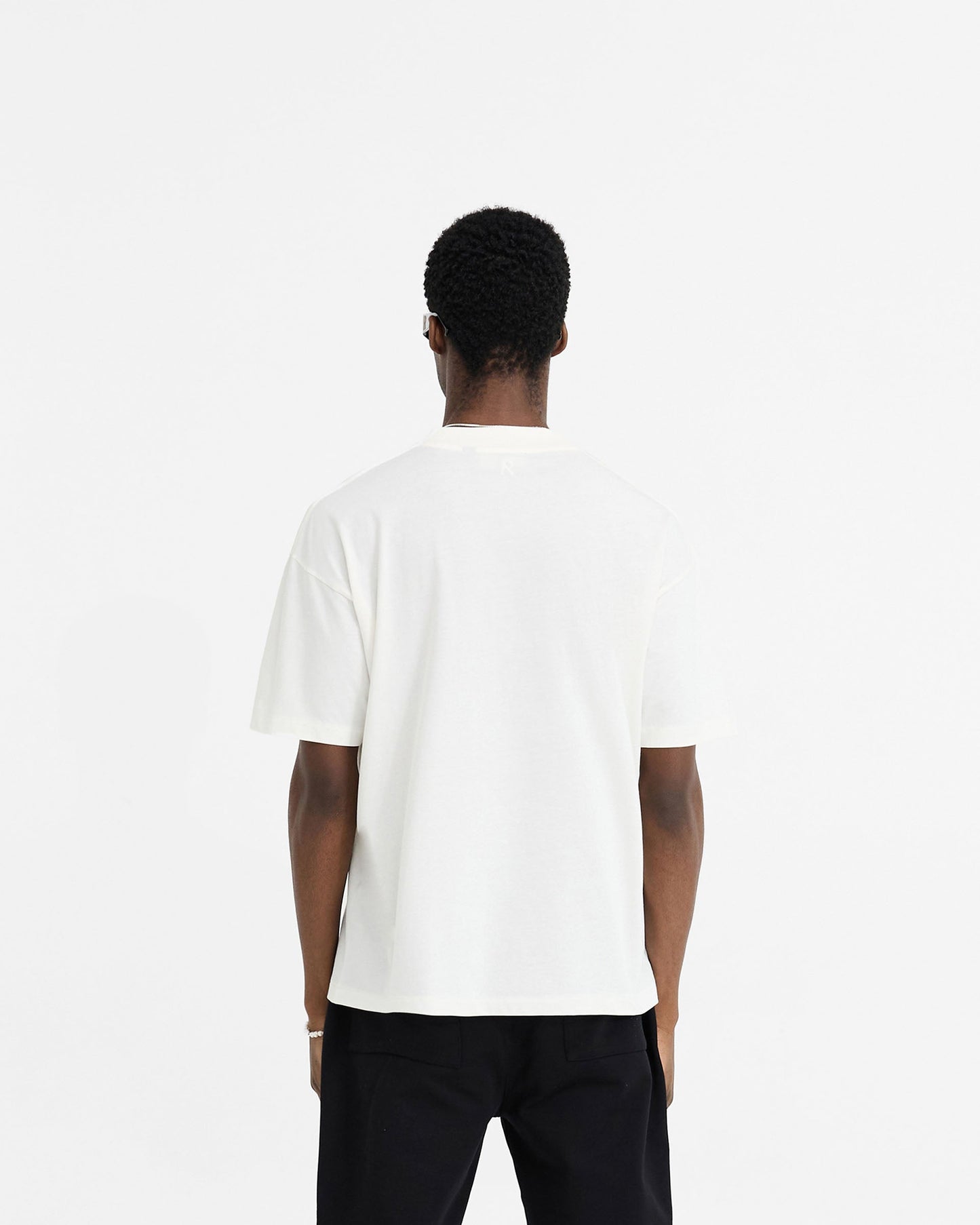2 x Initial Oversized T-Shirt - Flat White & Ice Grey Marl