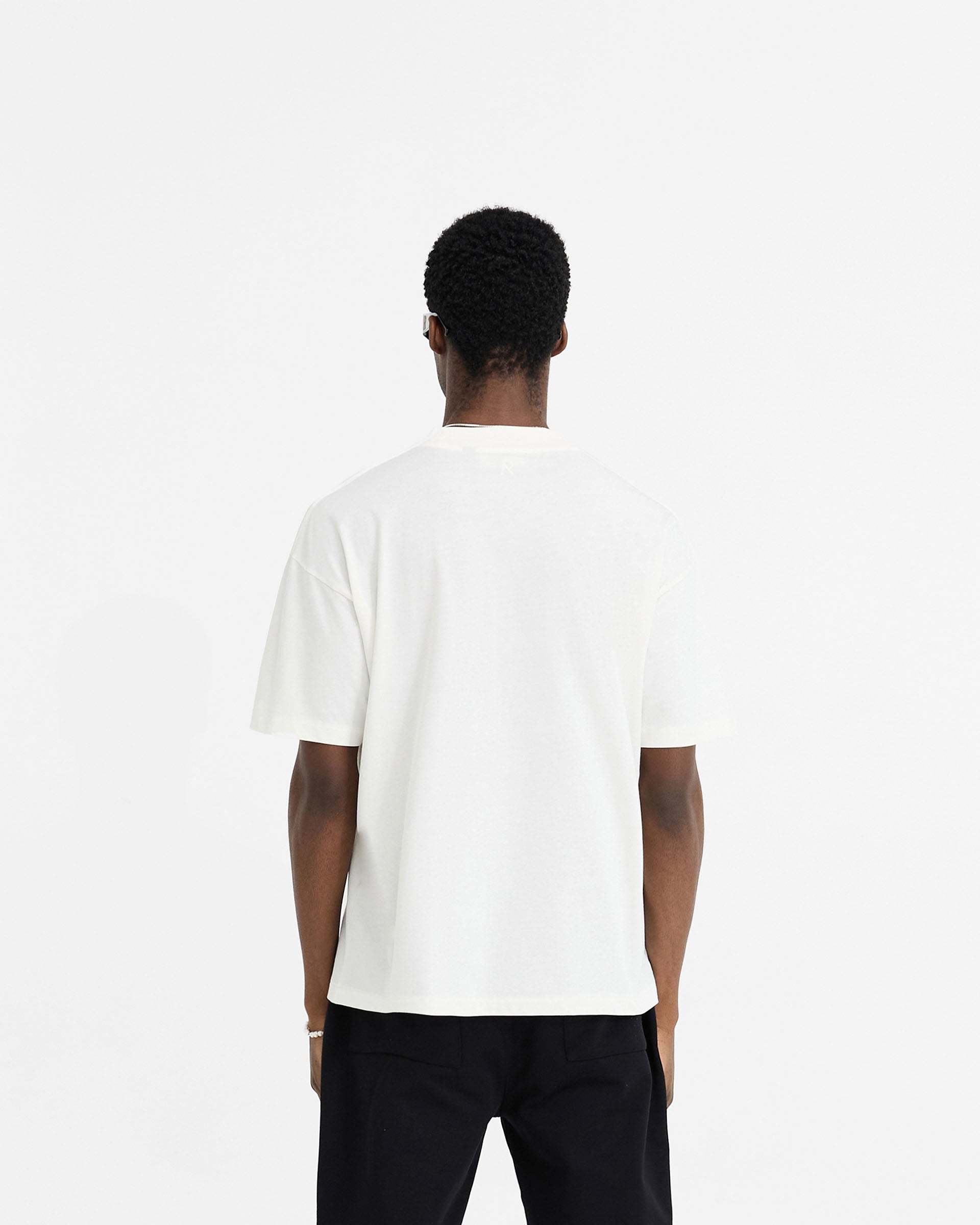 2 x Initial Oversized T-Shirt - Flat White & Ice Grey Marl