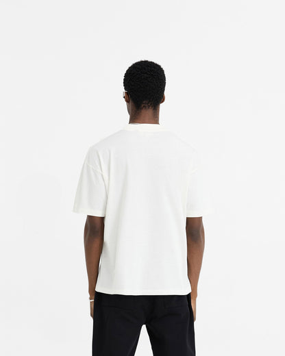 2 x Initial Oversized T-Shirt - Flat White & Ice Grey Marl