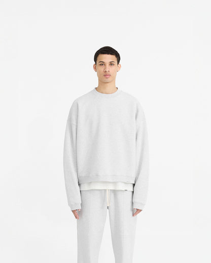 Initial Boxy Sweater - Ice Grey Marl