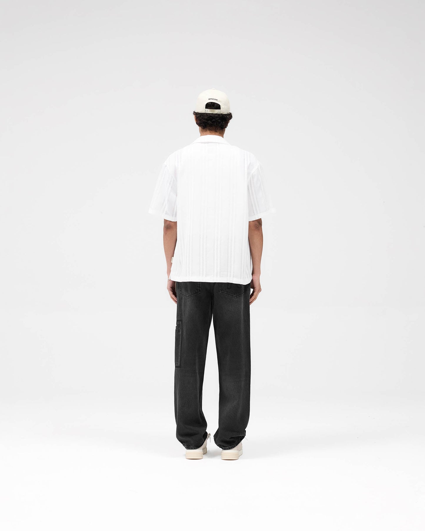 Embroidered Bowling Shirt - Antique White