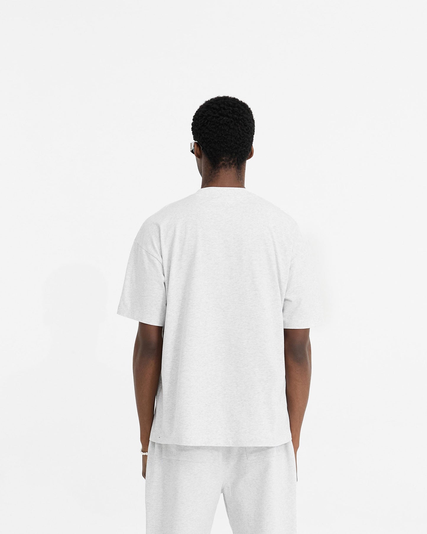 2 x Initial Oversized T-Shirt - Black & Ice Grey Marl