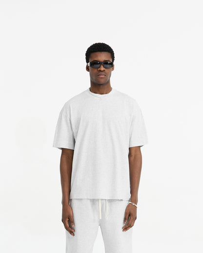 2 x Initial Oversized T-Shirt - Black & Ice Grey Marl