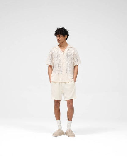 Knitted Panel Short - Antique White