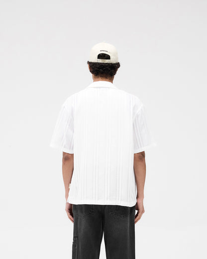 Embroidered Bowling Shirt - Antique White