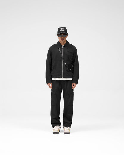 Crinkle Trucker Jacket - Black
