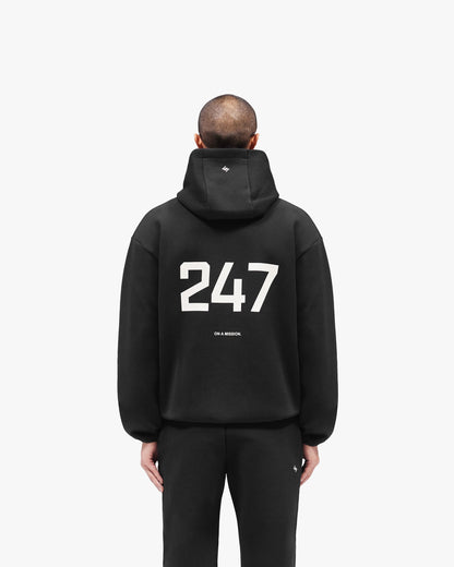 247 Form Zip Hoodie - Jet Black