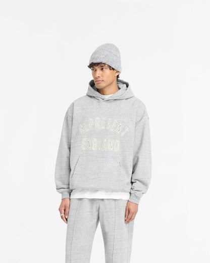 England Applique Hoodie - Grey Marl