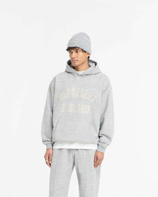 England Applique Hoodie - Grey Marl