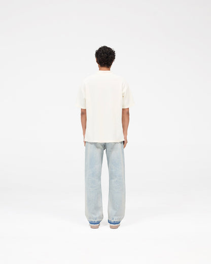 Ribbed Polo - Aged White