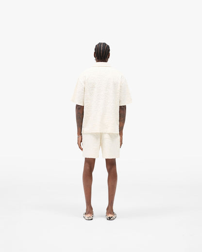 All Over Print Towel Shirt - Aged White