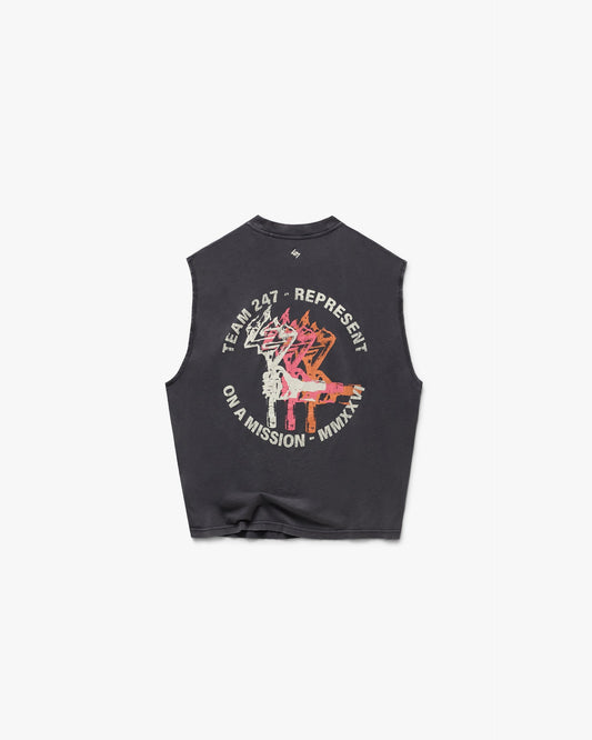 247 Torch Boxy Tank - Washed Black