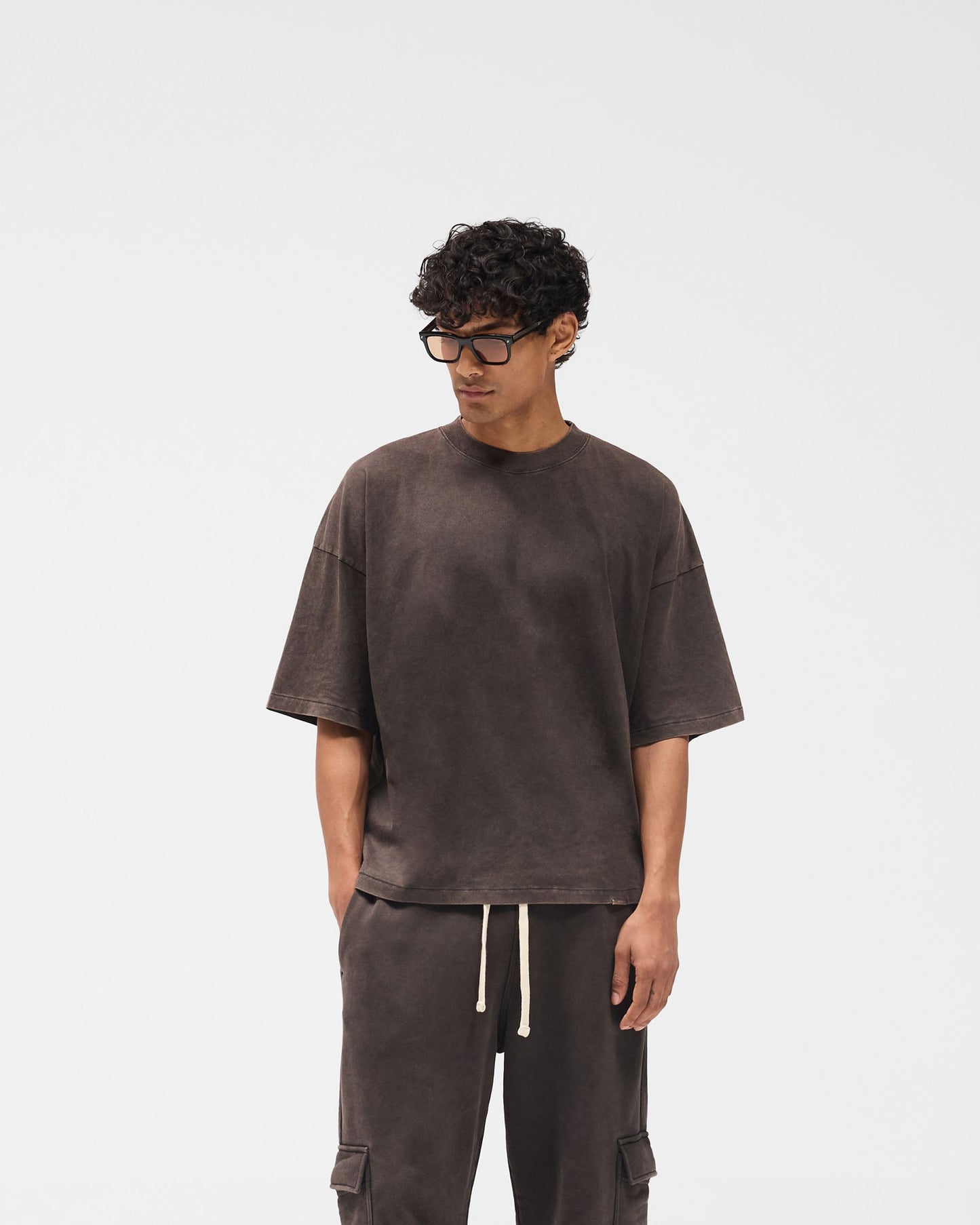Initial Boxy T-Shirt - Coffee