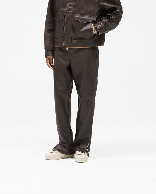 Sunfade Leather Pant - Nero