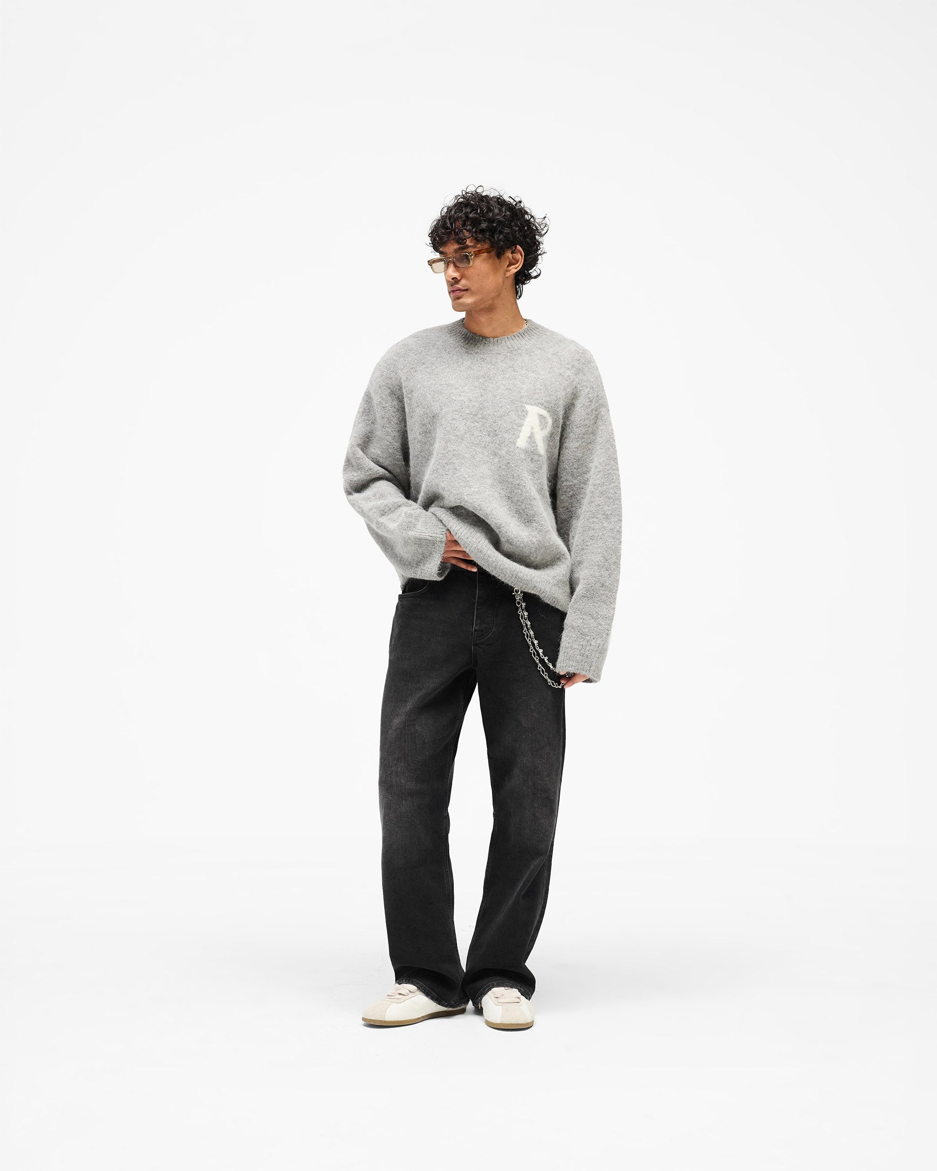 Logo Knit Sweater - Grey