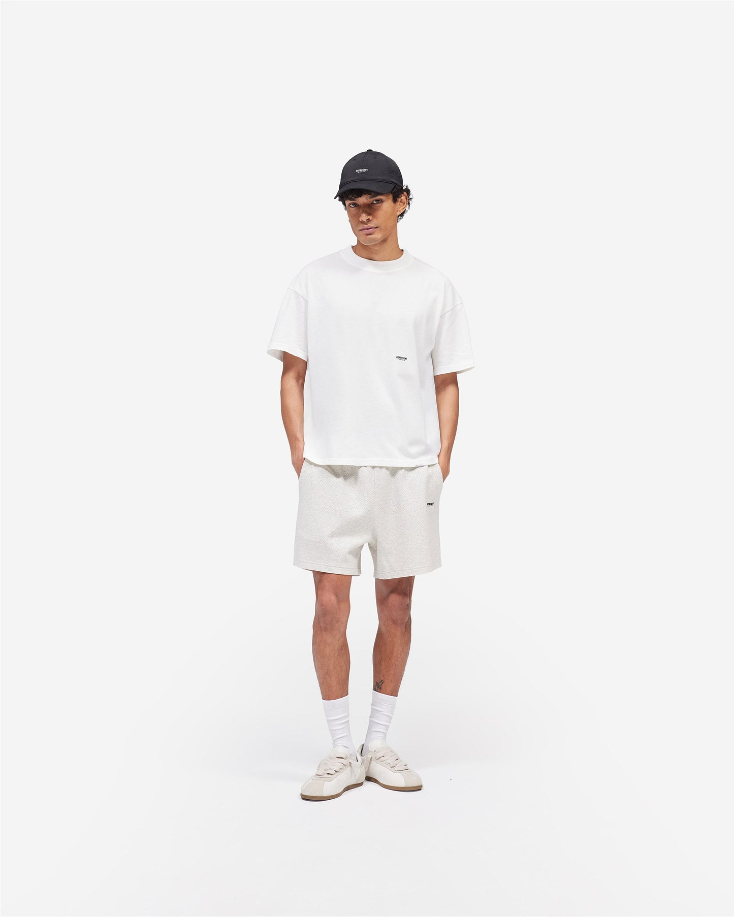 Micro Owners Club Mesh Shorts - Cream Marl