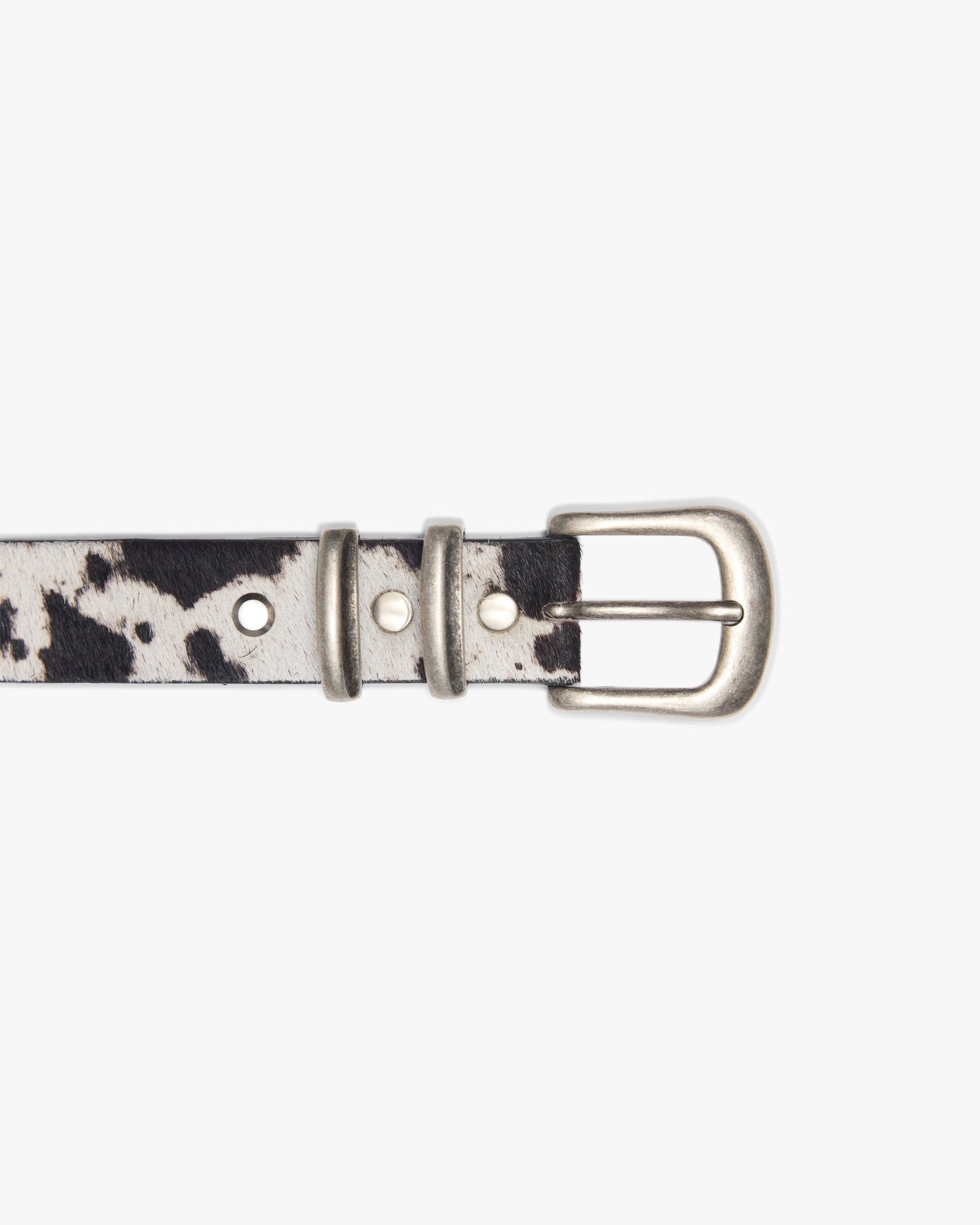 Cowhide Rodeo Belt - Flat White Jet Black