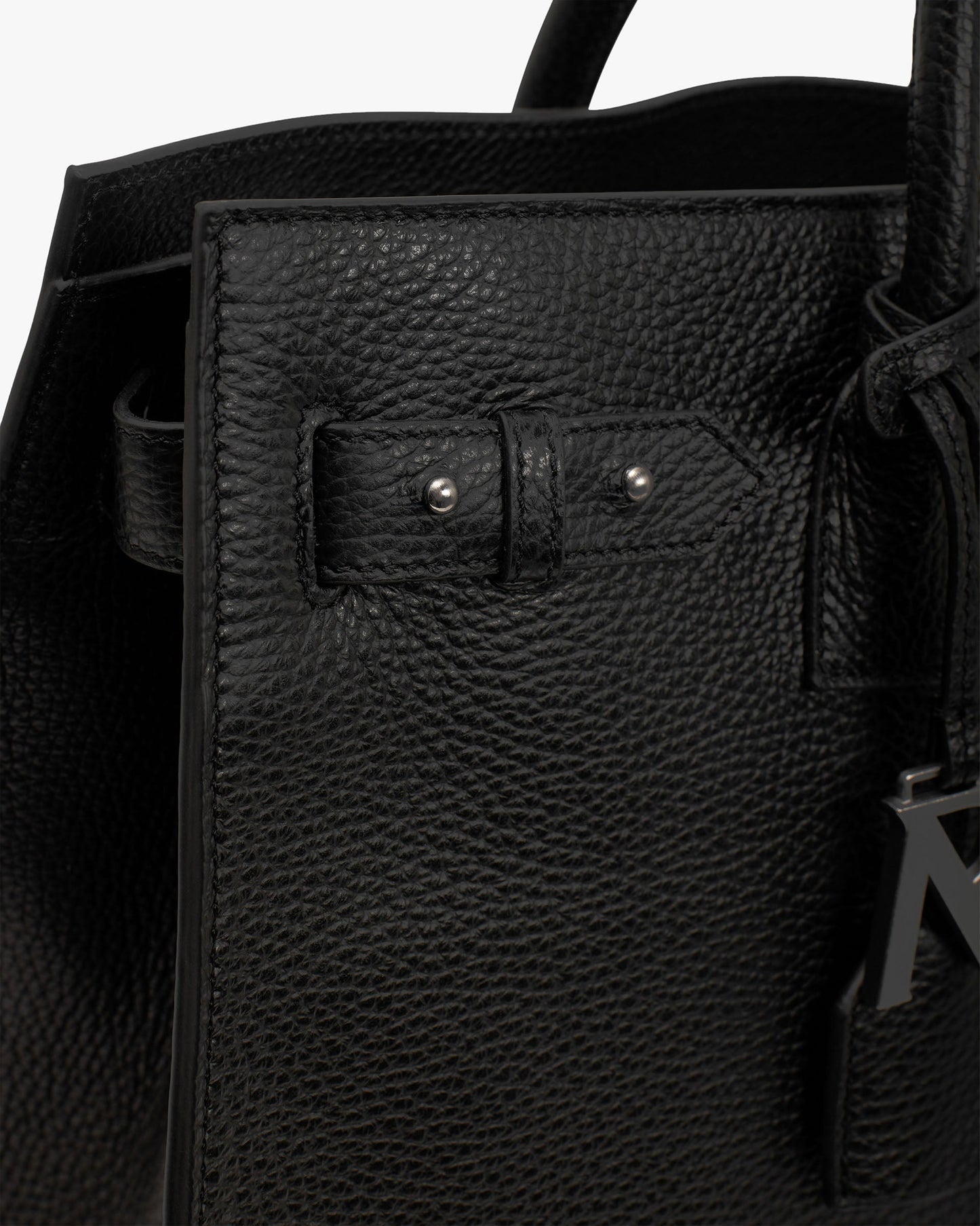 Leather Tote Bag - Textured Black