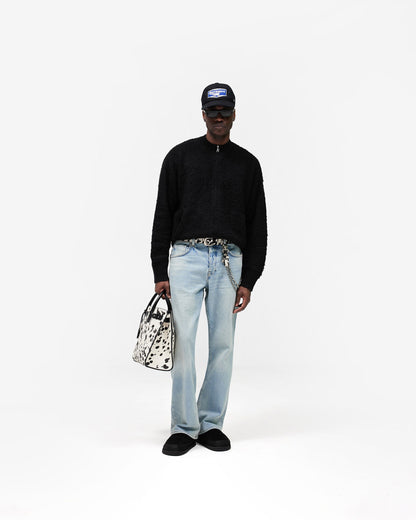 Knitted Bomber Jacket - Jet Black