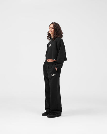 EngLAnd Cropped Sweatshirt - Jet Black