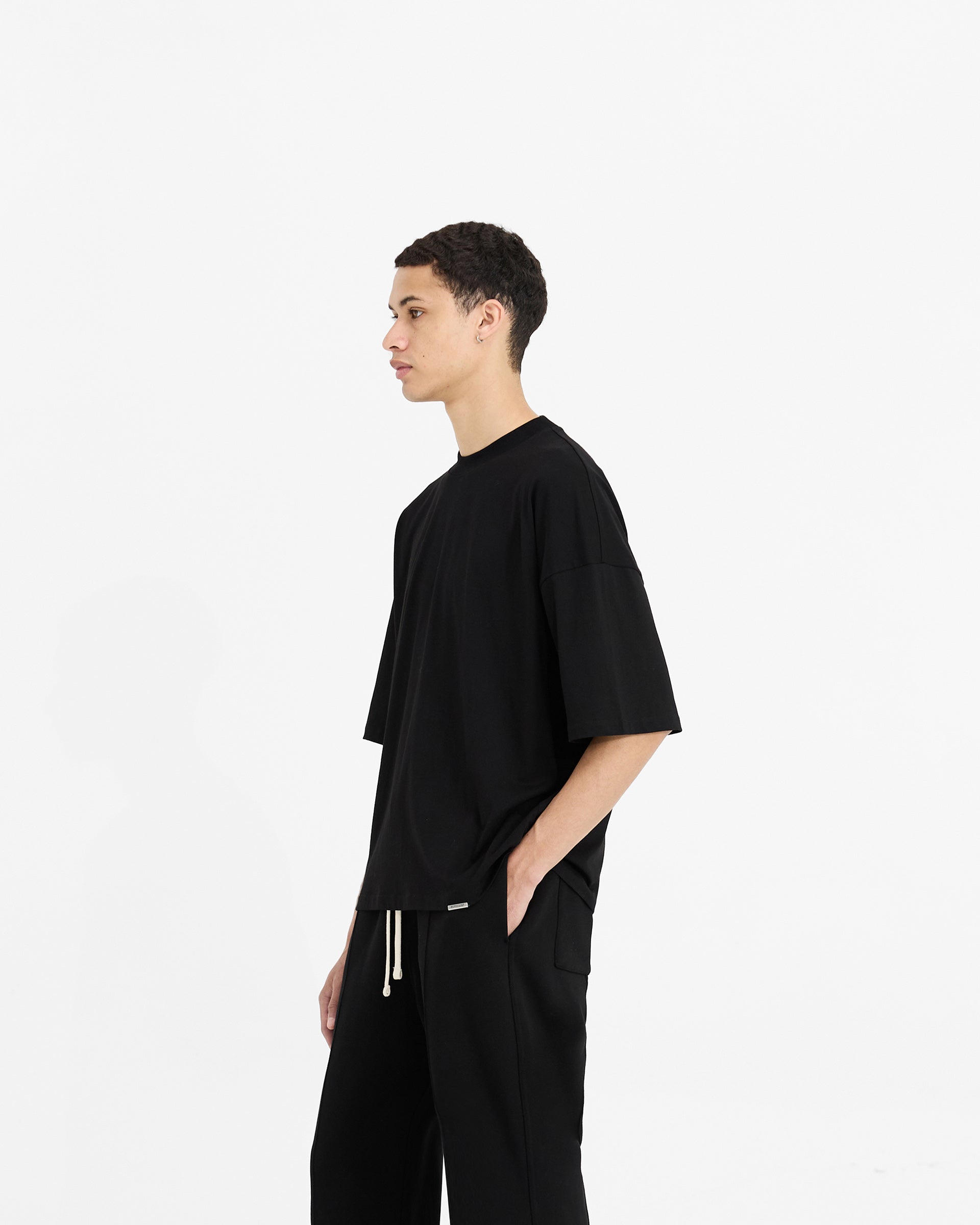 2 x Initial Boxy T-Shirt - Black