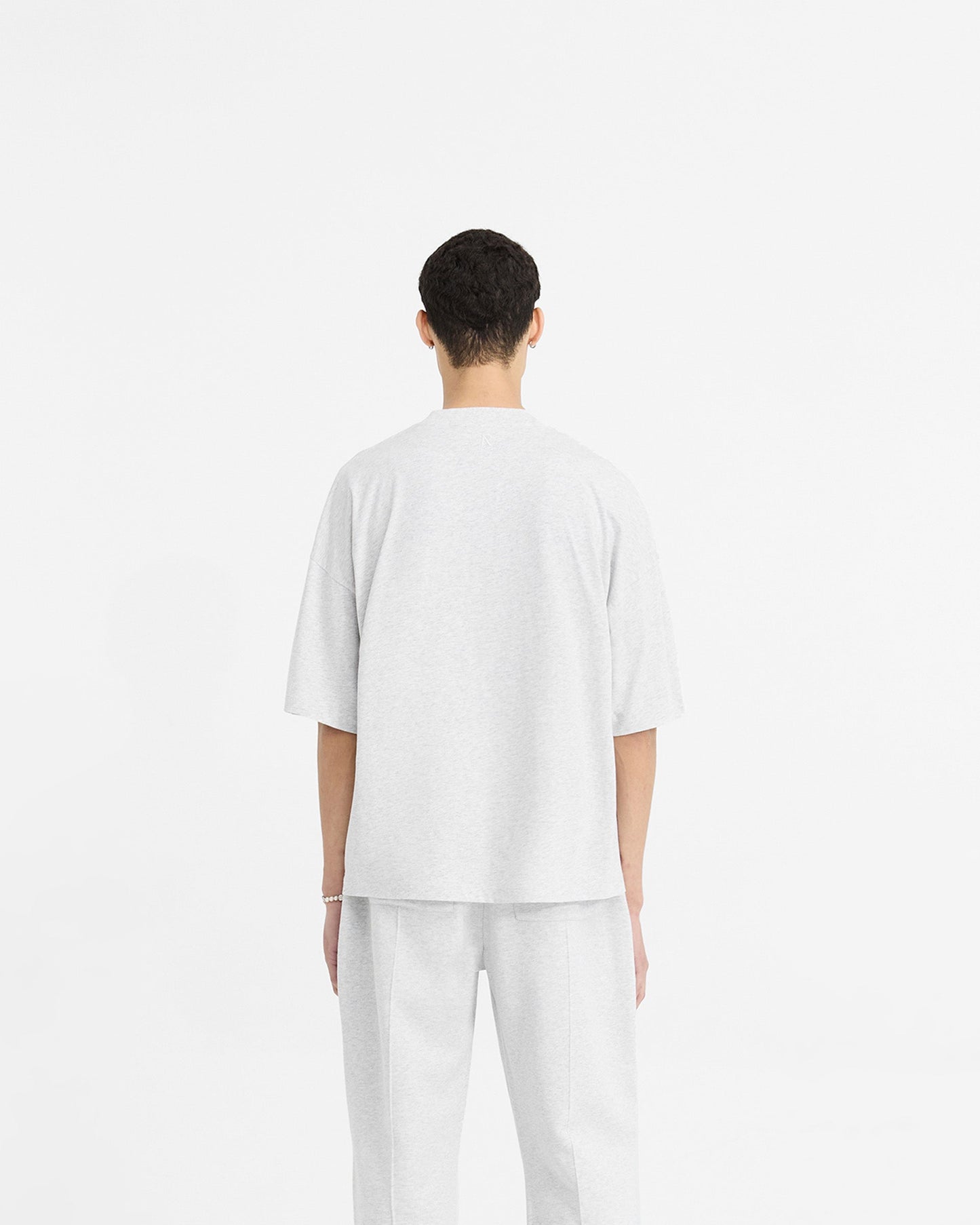 2 x Initial Boxy T-Shirt - Ice Grey Marl