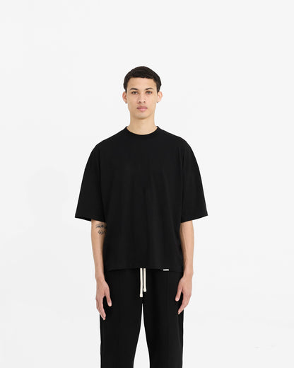 2 x Initial Boxy T-Shirt - Flat White & Black