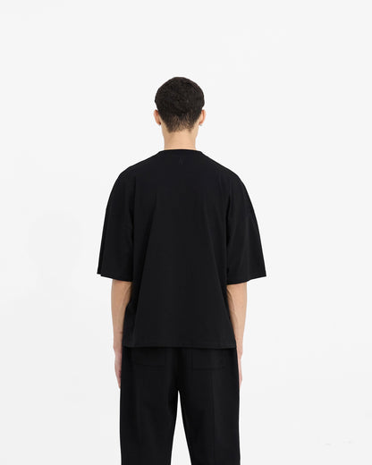 2 x Initial Boxy T-Shirt - Flat White & Black