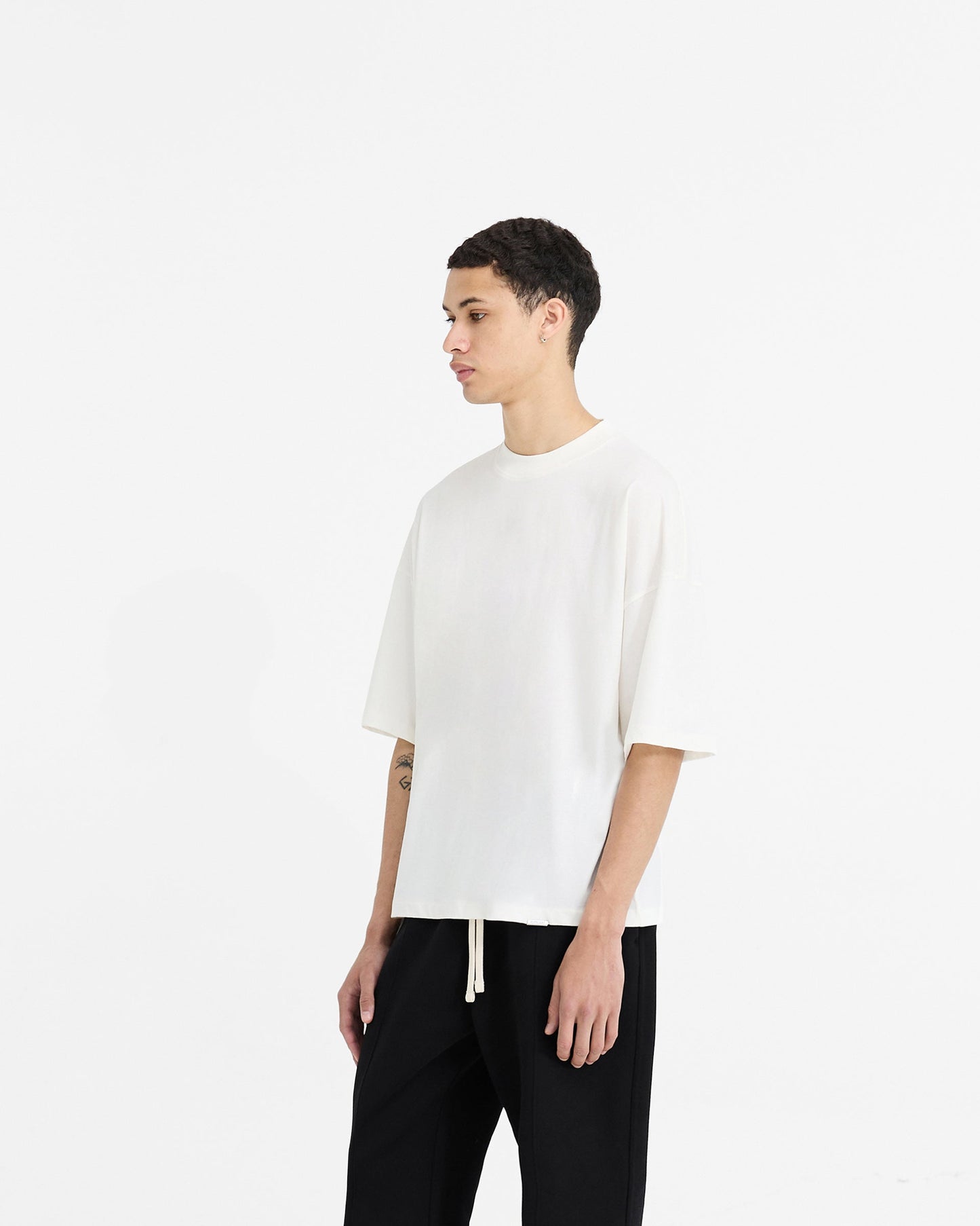 2 x Initial Boxy T-Shirt - Flat White