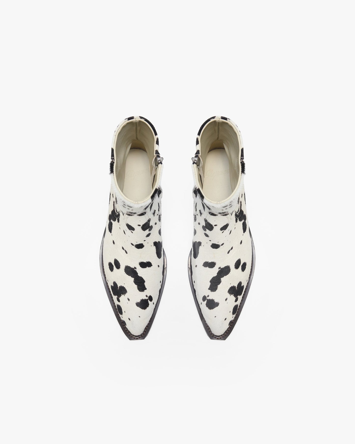 Michael Zip Boot Cowhide - Flat White Black