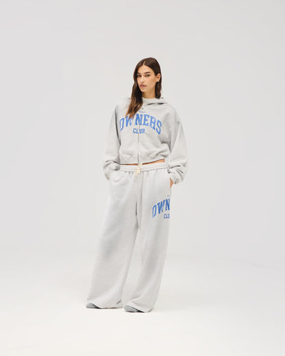 Represent Owners Club Zip Through Hoodie - Sprayed Ice Grey Marl