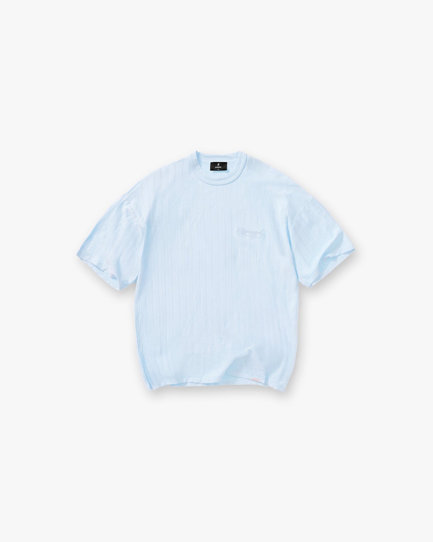 Slub Script T-Shirt - Ice Blue