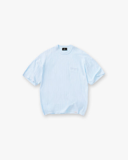 Slub Script T-Shirt - Ice Blue