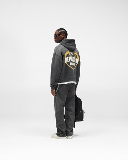 Represent Angel Border Hoodie - Stained Black