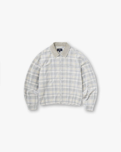 Cord Zip Flannel Shirt - Mineral