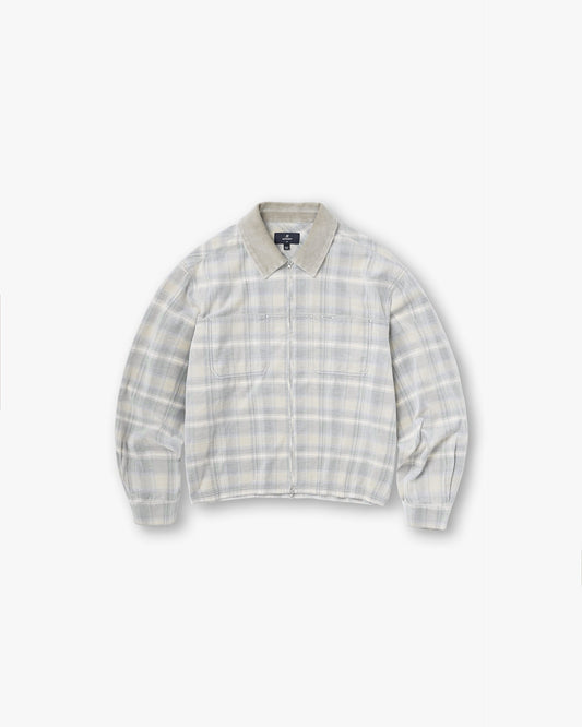 Cord Zip Flannel Shirt - Mineral