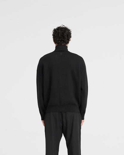 Initial Knitted Track Jacket - Jet Black