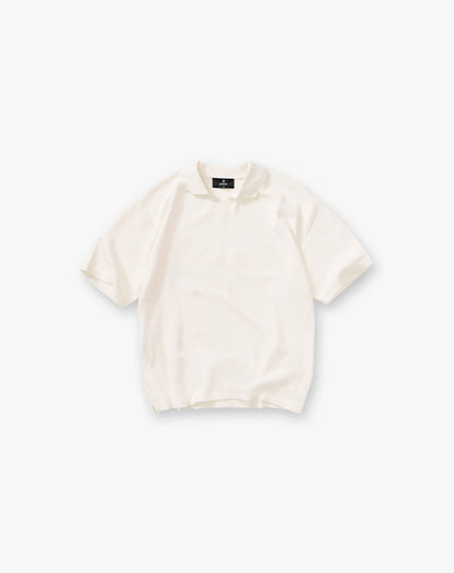 Ribbed Polo - Aged White