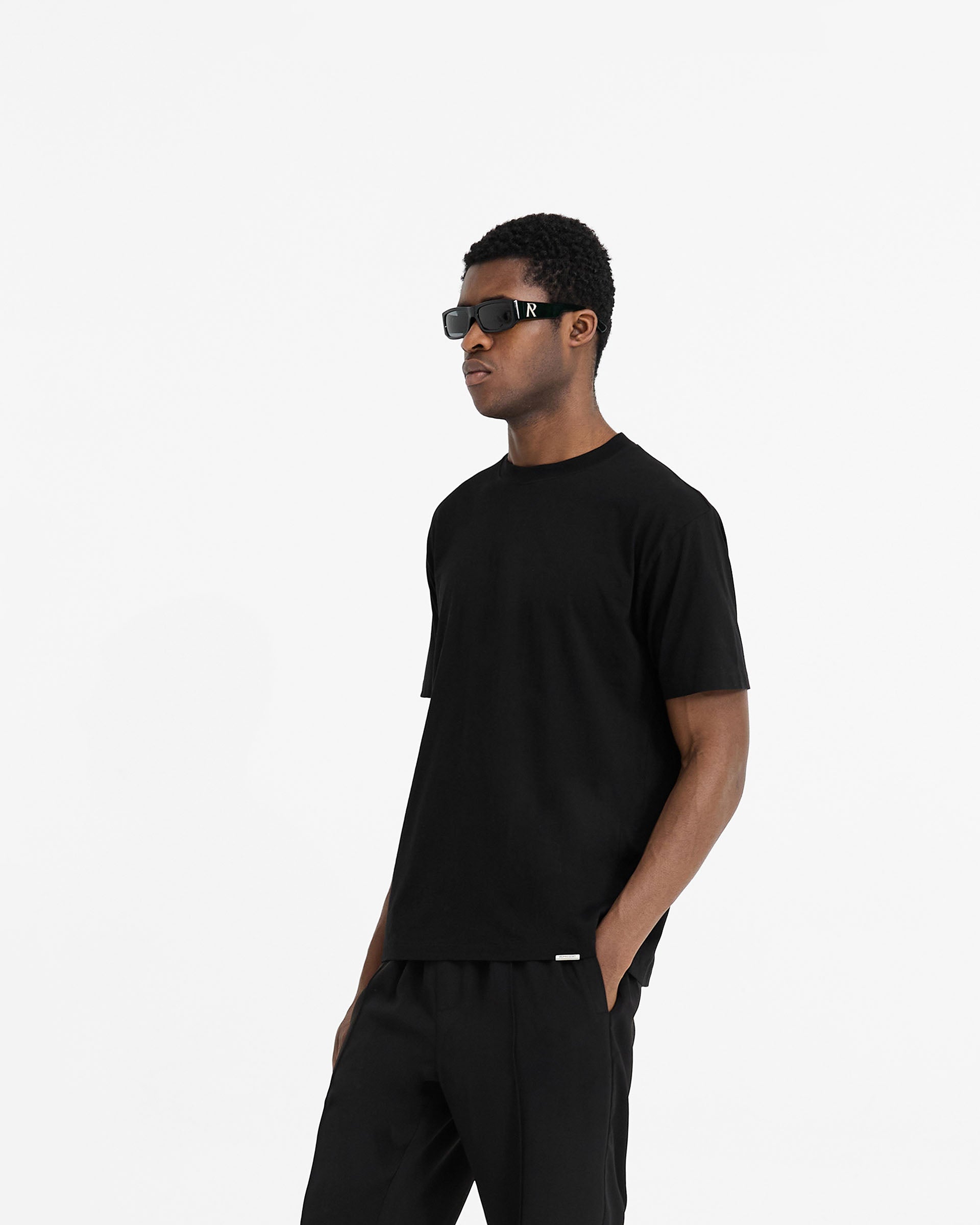 2 x Initial T-Shirt - Flat White & Black