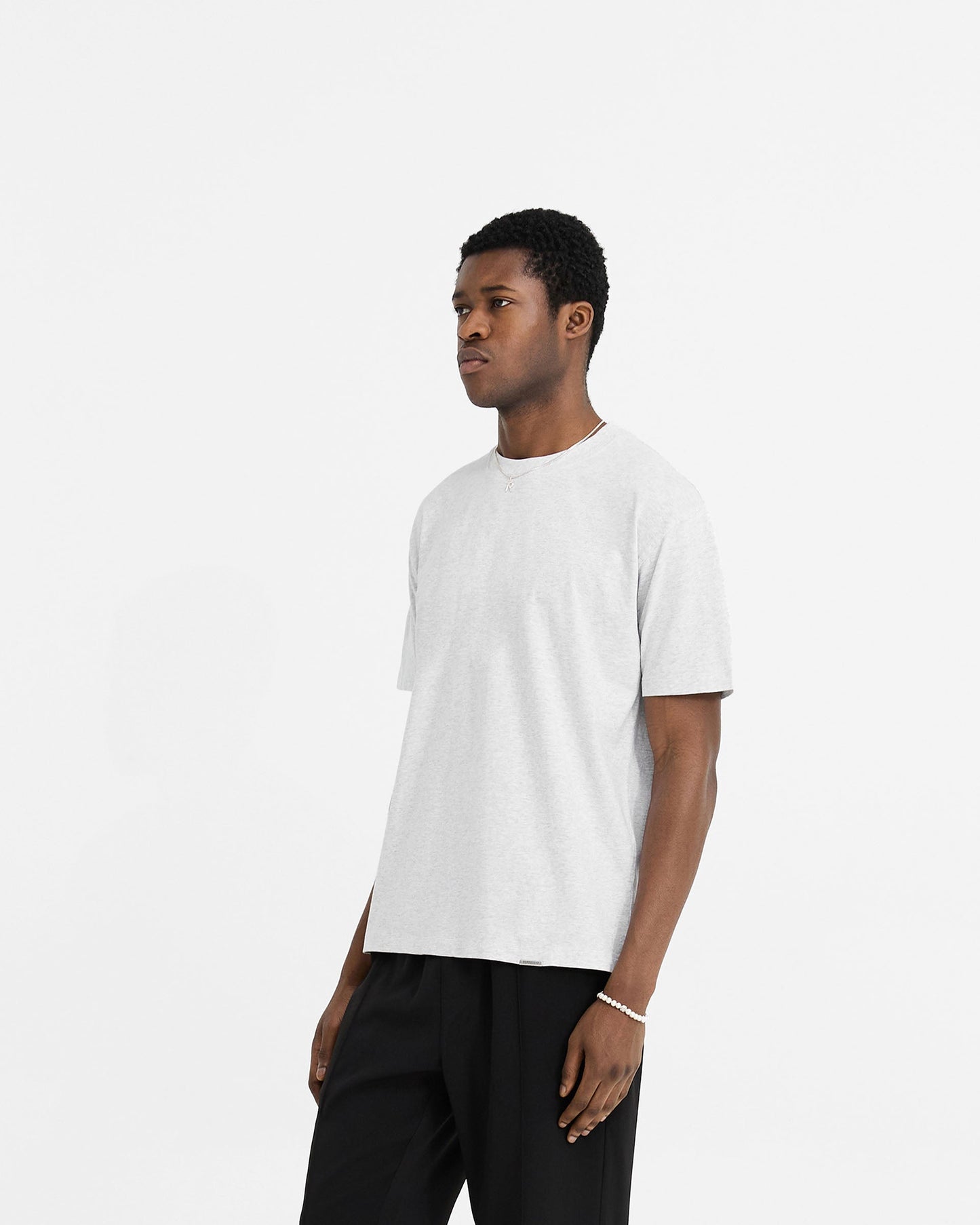 2 x Initial T-Shirt - Flat White & Ice Grey Marl