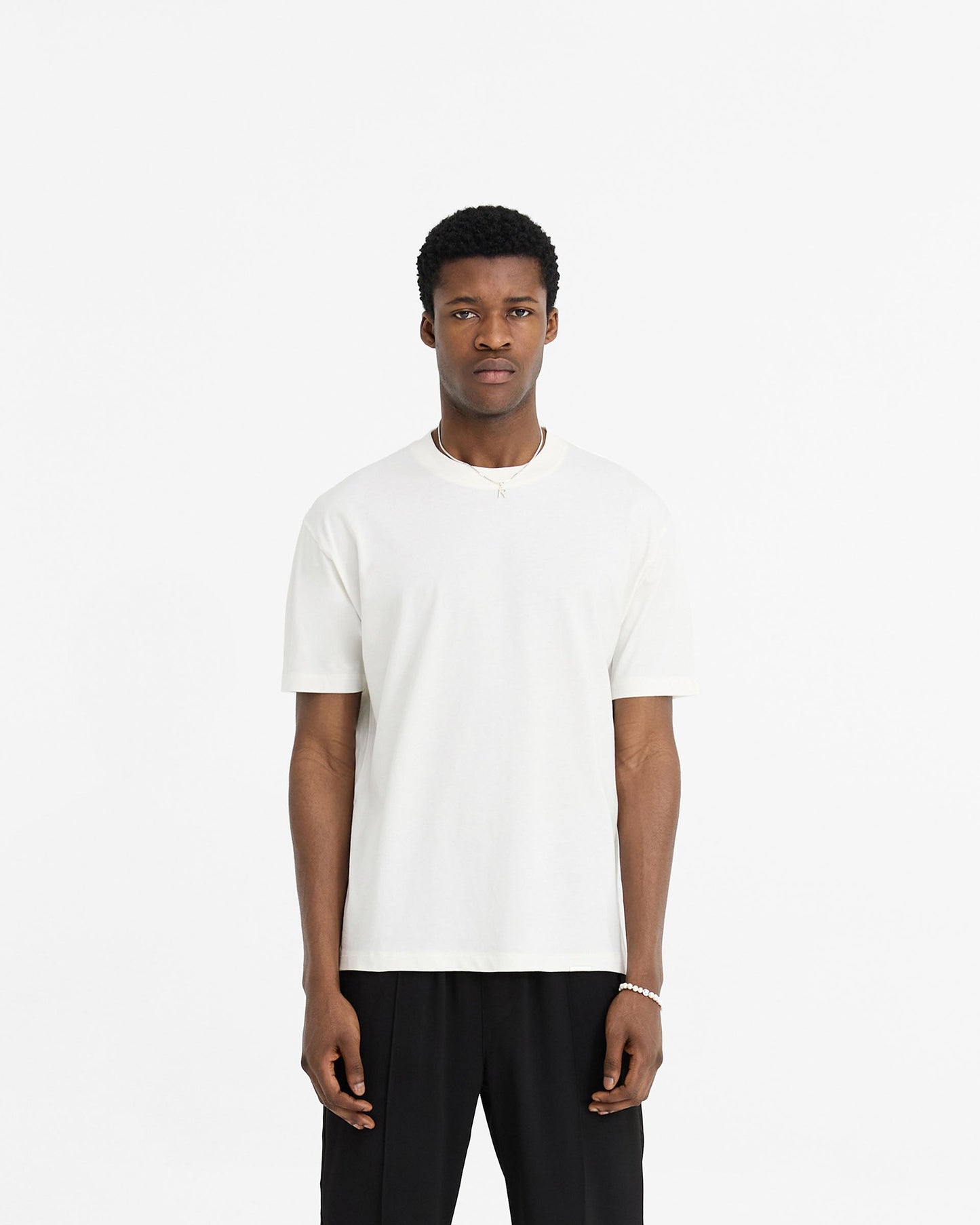 2 x Initial T-Shirt - Flat White & Ice Grey Marl