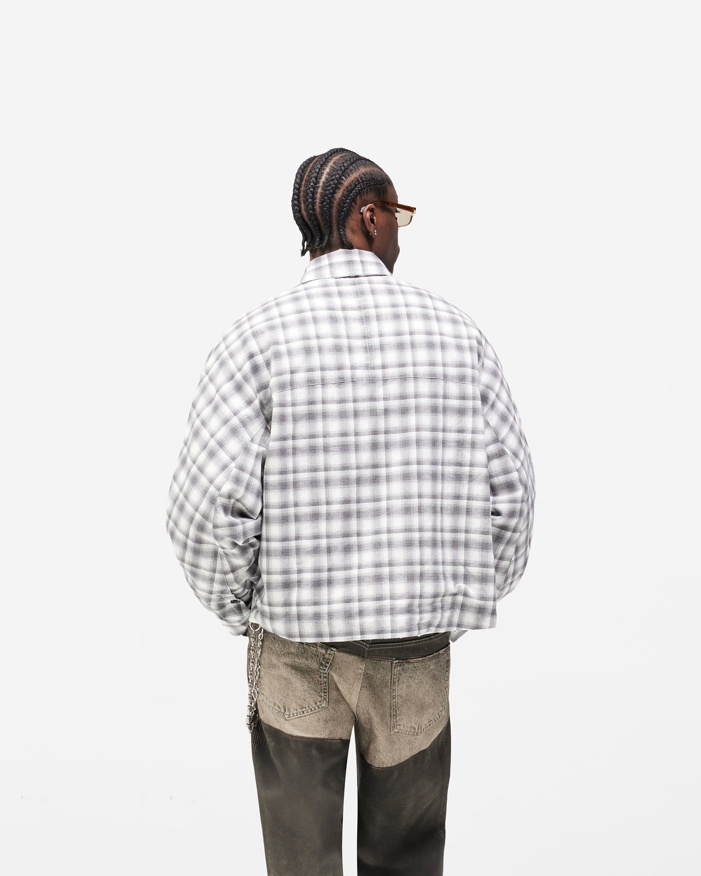 Arch Flannel Shirt - Flat White Jet Black