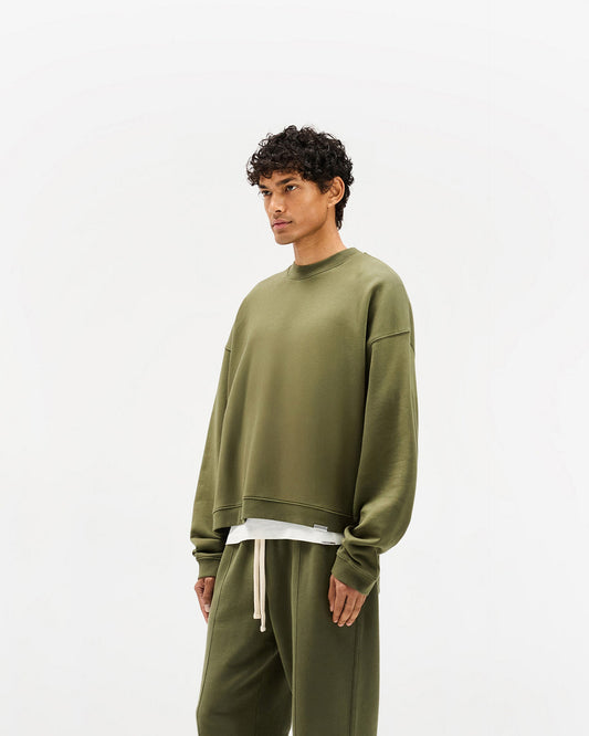 Initial Boxy Sweater - Army Green